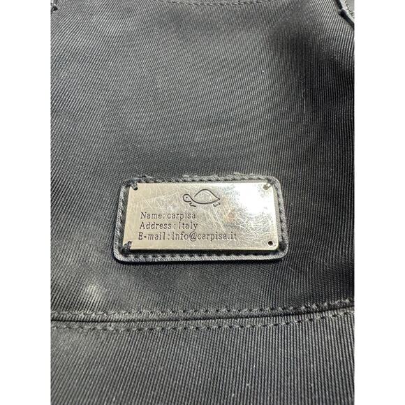 Carpisa Black Nylon Canvas Satchel Tote Side Strap Detail - Picture 3 of 7